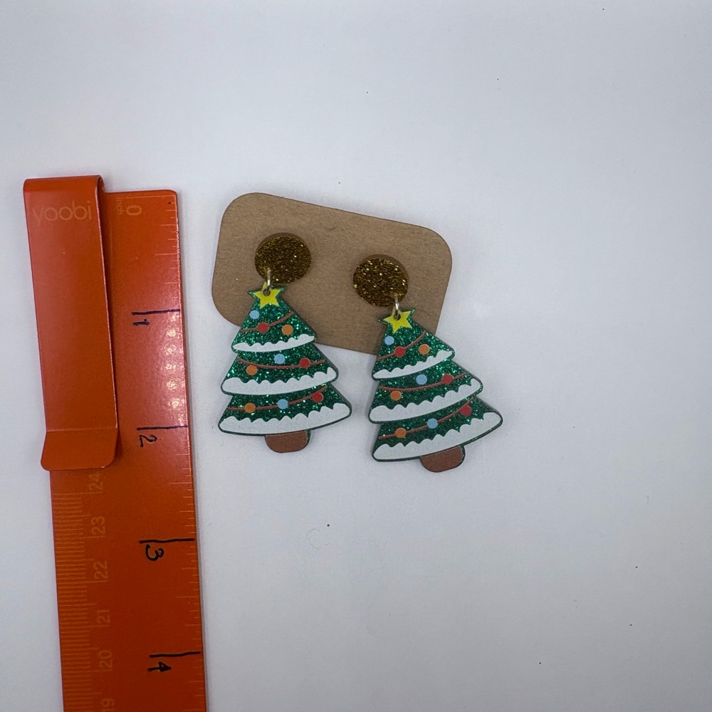 70-Festive Christmas Tree Earrings